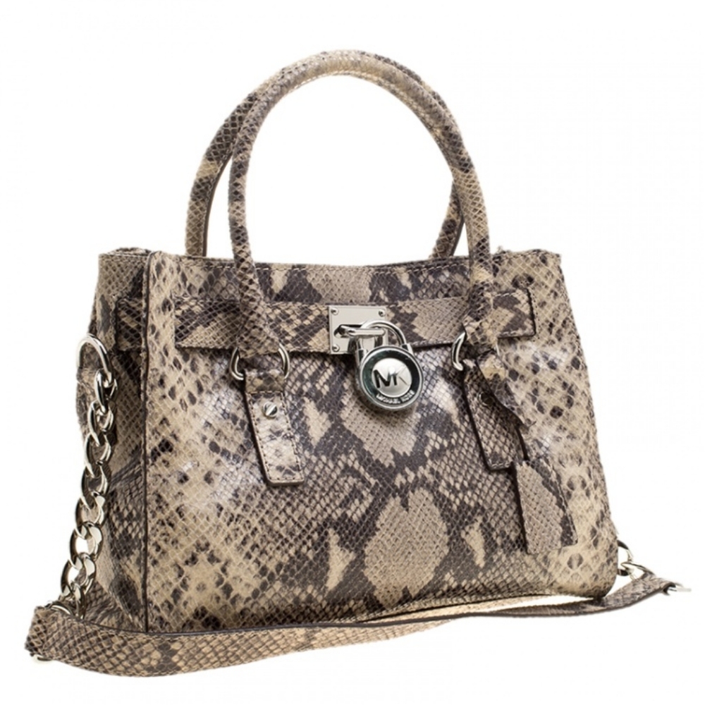 Michael Kors Hamilton Python Snake Embossed Leath… - image 2